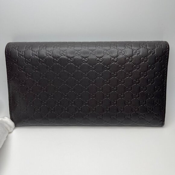 Gucci Guccisima Dark Brown Calf Leather Continental Wallet - Preowned - Picture 2 of 16